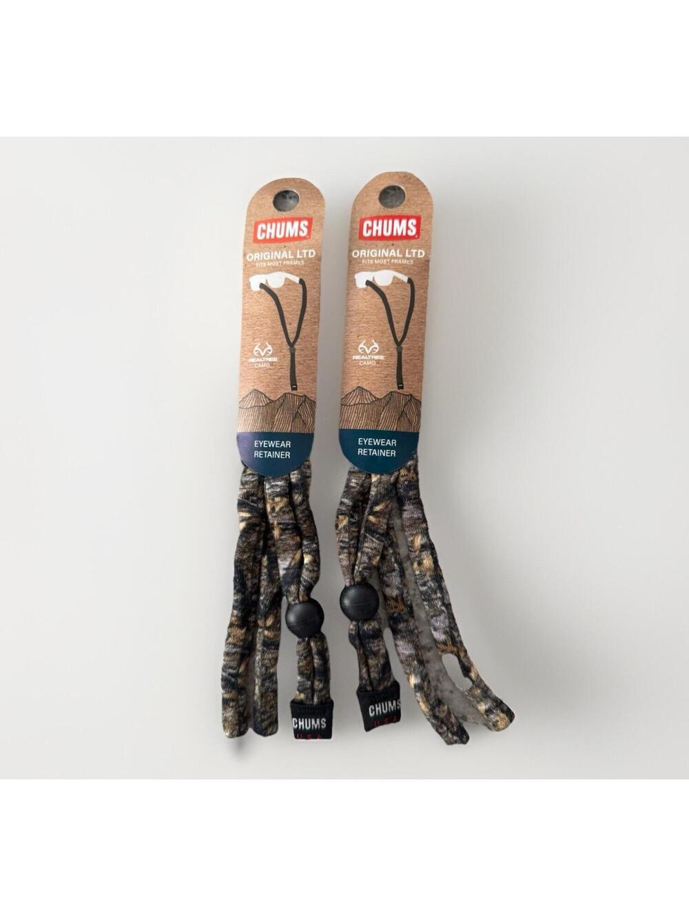 (RB) 2-Pack Chums Original Eyewear Realtree Edge Camo Sunglass Strap NWT 14.5"
